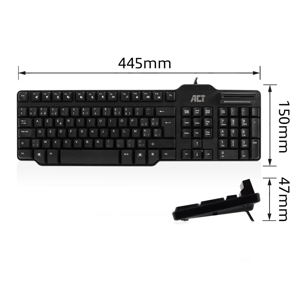 ACT AC5475 clavier Bureau USB AZERTY Belge Noir