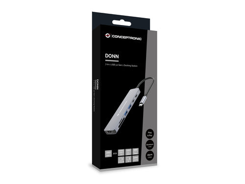 Conceptronic DONN28G station d'accueil Avec fil USB 3.2 Gen 1 (3.1 Gen 1) Type-C Gris